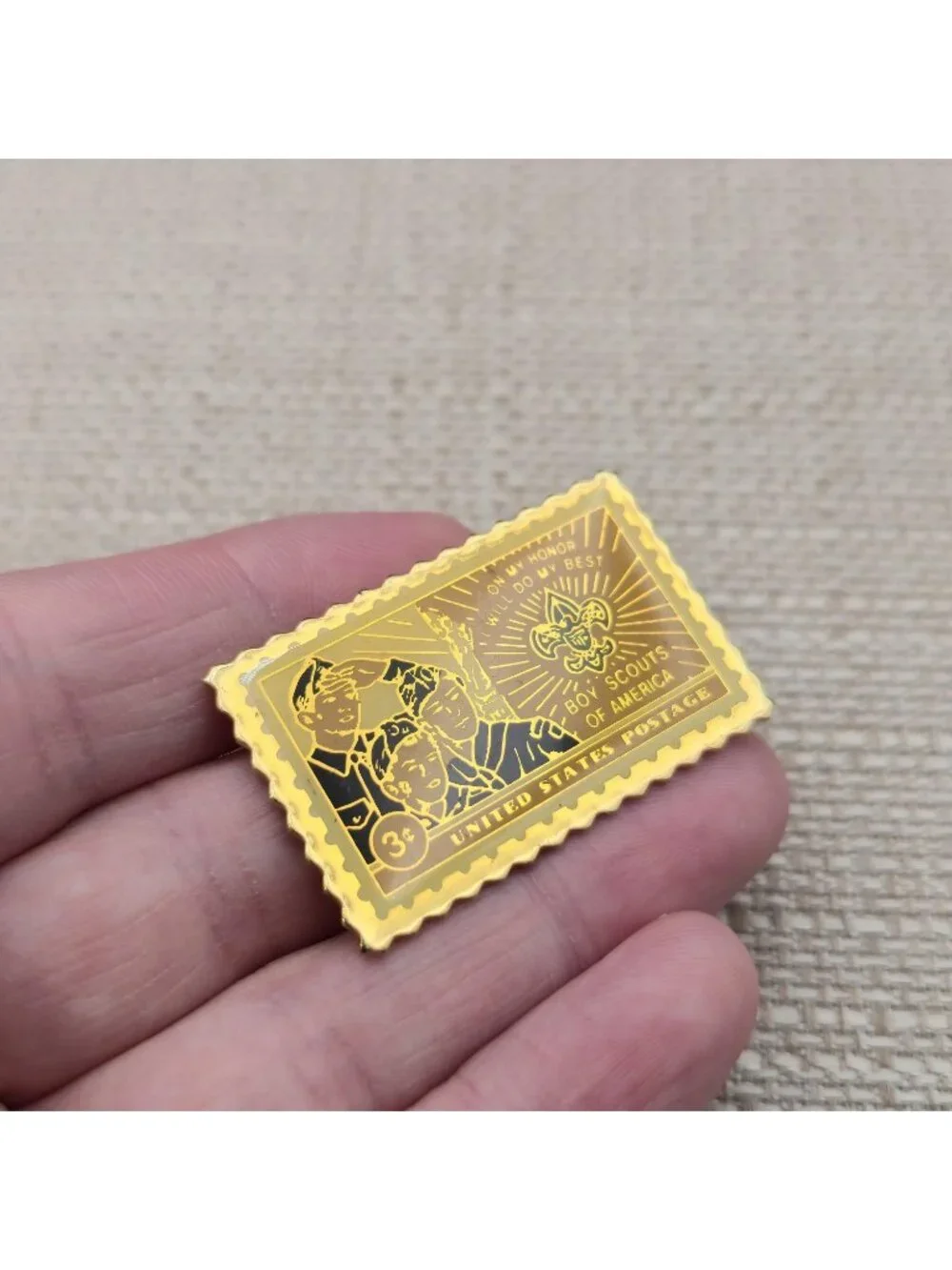 Vintage Boy Scouts of America 3c USPS Commemorative Postage Stamp Pin A8039